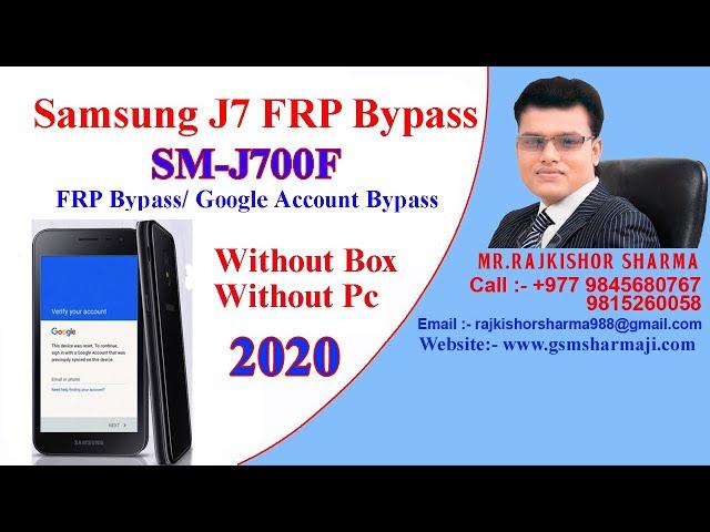 Samsung J7 (SM-J700F) Frp / Google Account Bypass