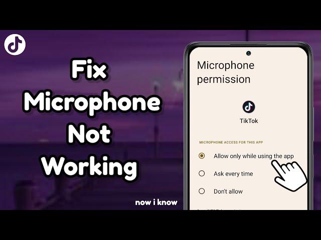 How To Fix Microphone Not Working On Tiktok 2024