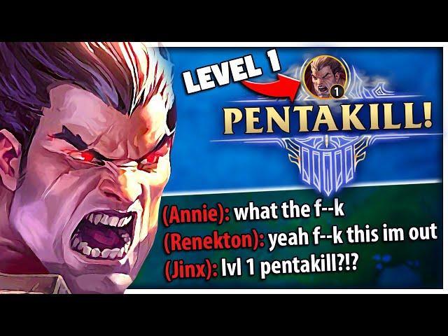 What happens when a DARIUS gets a LEVEL 1 PENTAKILL...