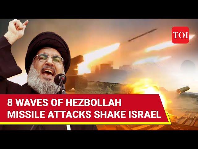 Hezbollah Rains 170+ Missiles On IDF HQ, 5 Israeli Cities, 3 Military Bases In Massive Attack