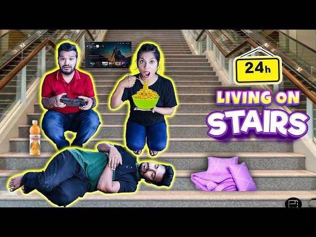 We Stayed on Stairs for 24 Hours | The Most Painful Challenge Ever | Hungry Birds