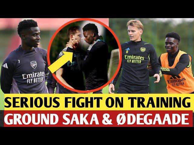 Tensions Rise at Arsenal Training Ground: Saka and Ødegaard in Heated Exchange