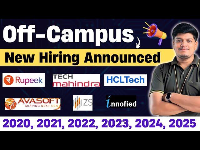 Tech Mahindra, ZS, Rupeek, HCLTech New Hiring Announced | Off Campus Drive 2025, 2024, 2023, 2022-20