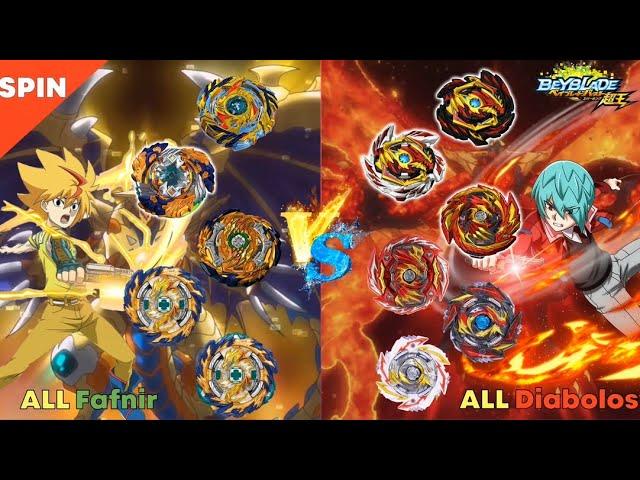 【ALL Fafnir VS ALL Diabolos】 Beyblade Burst Sparking relay battle 베이블레이드 버스트 슈퍼킹 올 파브닐 VS 올 디아볼로스