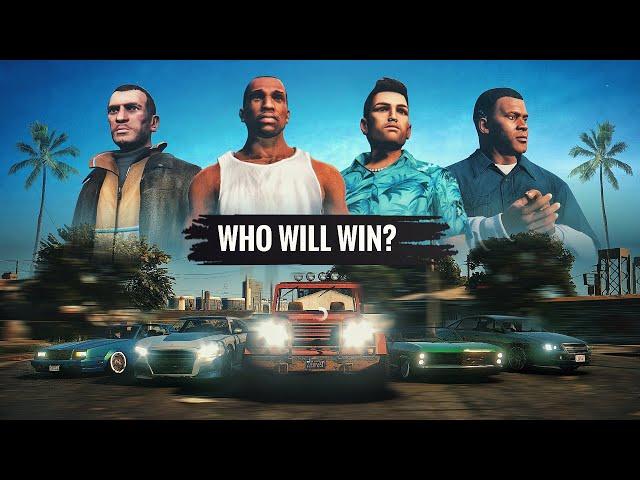 All Main GTA Characters The Big Race Contest - Who Will Win?