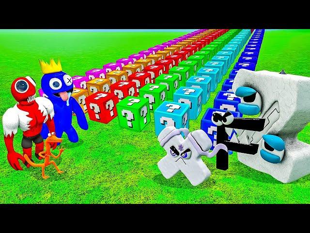 БИТВА ЛАКИ БЛОКОВ АЛФАВИТ ЛОР ПРОТИВ РАДУЖНЫХ ДРУЗЕЙ В ГАРРИС МОД! ALPHABET LORE VS RAINBOW FRIENDS!