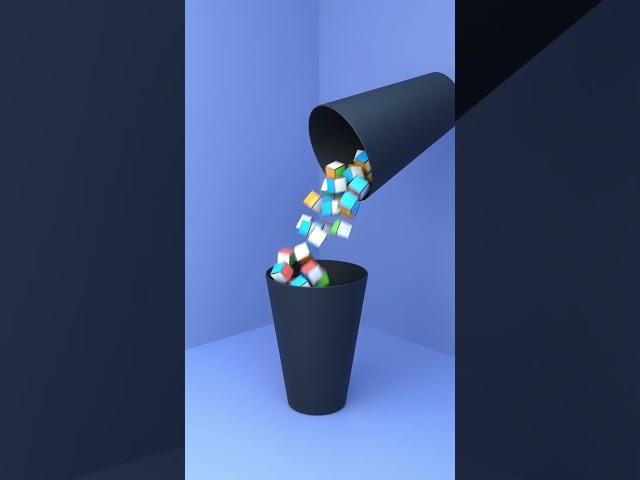 Rubik's Cube Pieces Pour #rubikscube #animation #3danimation #blender #knightcube