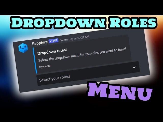 How to create DROPDOWN role menu on Discord!