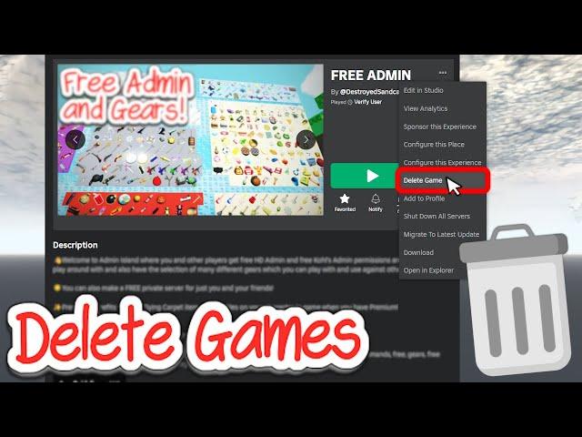 How to DELETE Games on Roblox Studio! (2024)