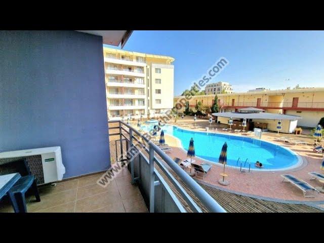 Pool view spacious luxury furnished 1-BR apartment for sale in Central Plaza Sunny beach Bulgaria