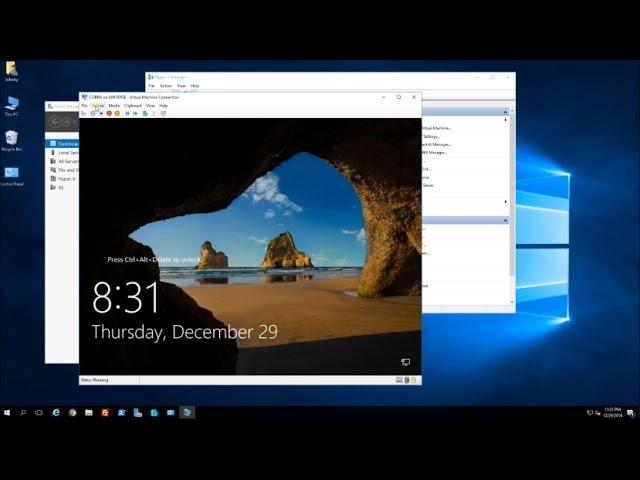 Windows Server 2016 - Install Hyper-V Server, Virtual Switch, VMs  (How to Step by Step Tutorial)