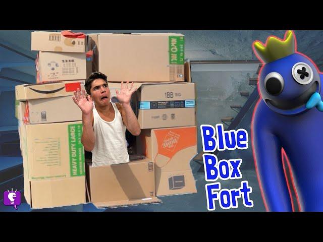 BLUE Box Fort! Rainbow Friends with HobbyFamilyTV