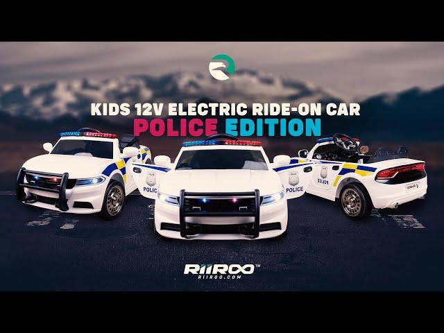 RiiRoo 12v Police Pursuit Battery Electric Ride On Car For Kids With Parental Remote Control