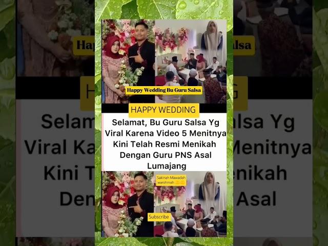 Bu Guru Salsa Resmi Menikah, Kisahnya Bikin Heboh!#bugurusalsa #salsa #masukberanda #kabarartis #fyp