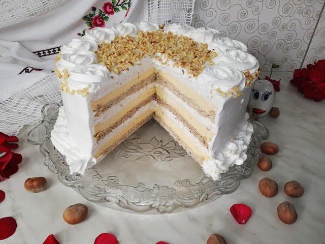 TORTA BELI EGIPAT - velika kremasta bogata torta sa lešnicima / Kuhinja Sunčane Staze