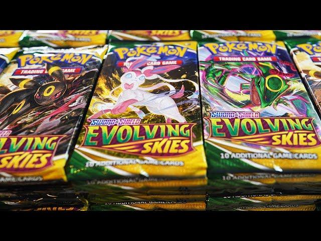 Opening 1,000 Pokemon Evolving Skies Booster Packs