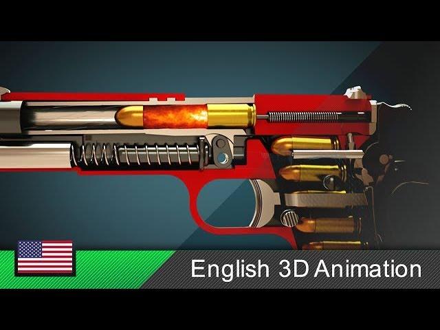 How a gun (Colt M1911) works! (Animation)