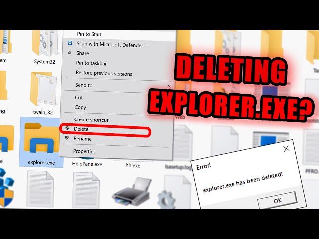 What happens if explorer.exe is deleted?