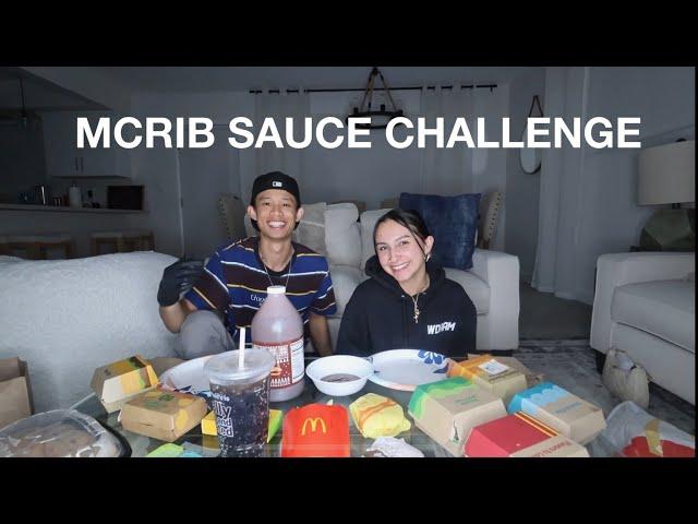 MCDONALDS MCRIB SAUCE CHALLENGE | The Laeno Family