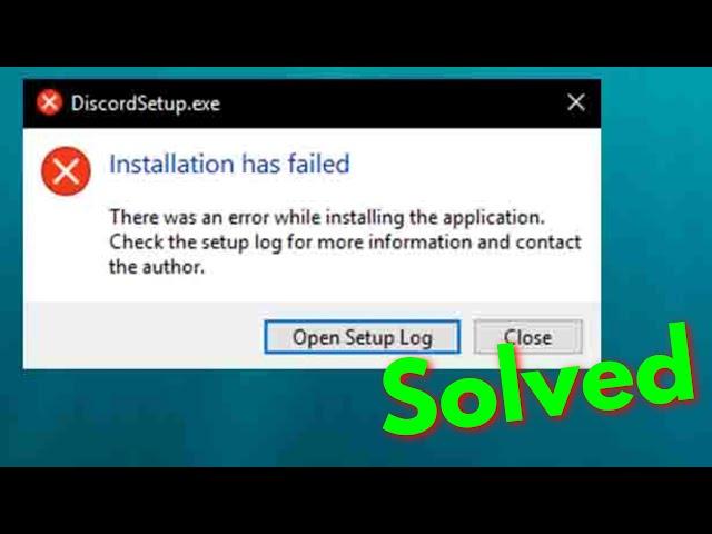 Fix DiscordSetup.exe Installation has failed-There was an error while installing the application