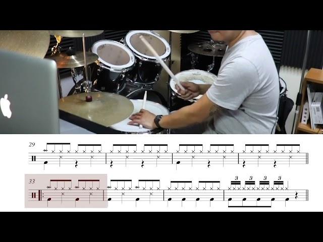 Music: Darkside - Alan Walker Easy Drum Play Along with Score