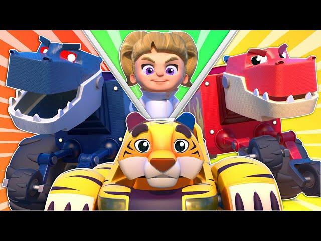 T-REX TRUCK and his EVIL TWIN destroy Animatown! We need the RESCUE SQUAD! | Cars Rescue Team