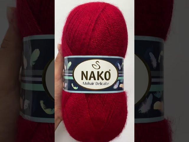 Подробный обзор пряжи Nako Mohair Delicate №6109 Темно-красный