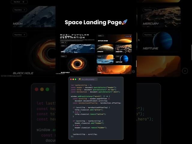 Space Landing Page  | #shorts #trending #developer #ai