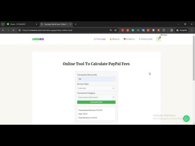 Online tool: Calculate PayPal Fees 2024 For Business & Individual