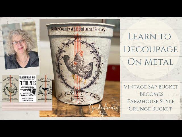 How to Decoupage on Metal with Roycycled Papers - Saltwash Tutorial