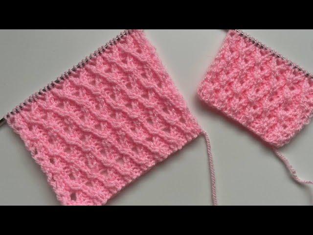 Ажурний візерунок спицями Сітка спосіб №1  Knitting patterns