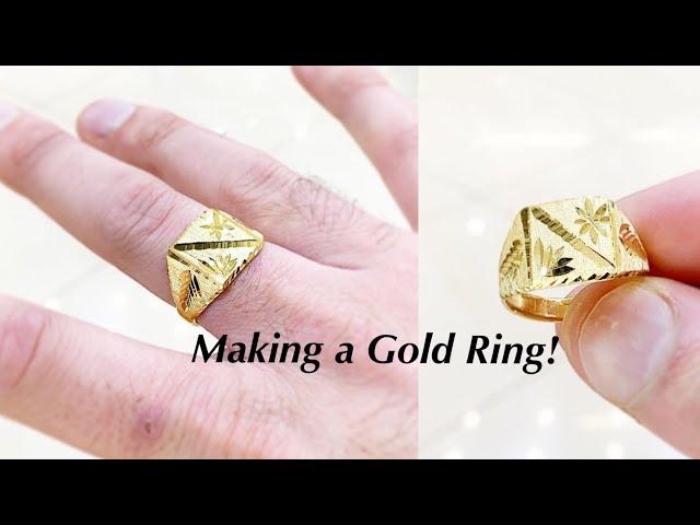 Making a Gold Signet Ring by Hand! Gold Jewelry Making | How it's Made | 4K Video