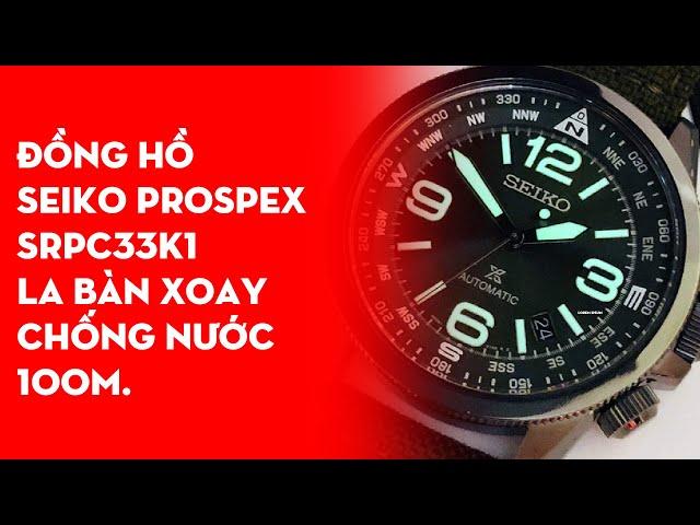 SRPC33K1: Đồng hồ Seiko Automatic Prospex chống nước 100m la bàn xoay cực độc.