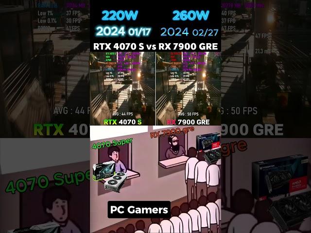 RTX 4070 super vs RX 7900 gre #pc #pcbuilding #gaming #gamingpc #computer #gpu #cpu #graphicscard