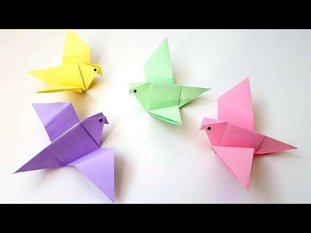 How to make a paper bird with your own hands ORIGAMI BIRD Spring Paper Crafts Paper Bird DIY