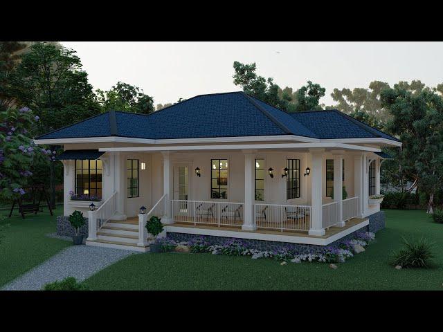 [14m x 12m ] Small beautiful house design with 2 bedrooms   |  DEW ARCHI DESIGNS