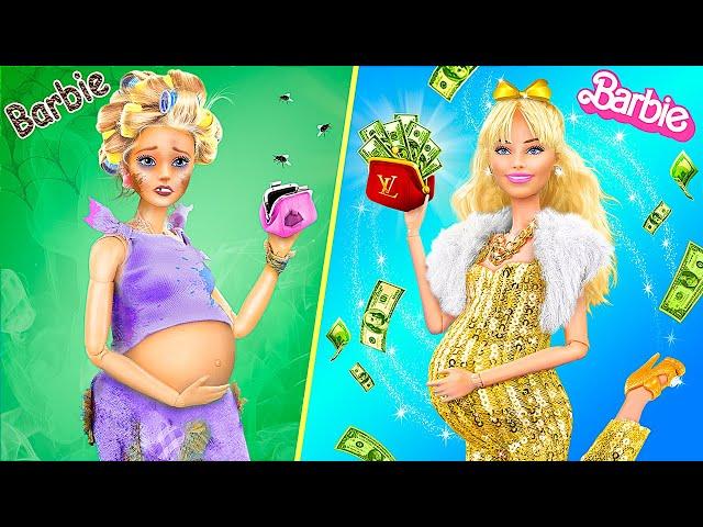 Rich vs Broke Barbies with Their Babies / 32 Dolls DIYs