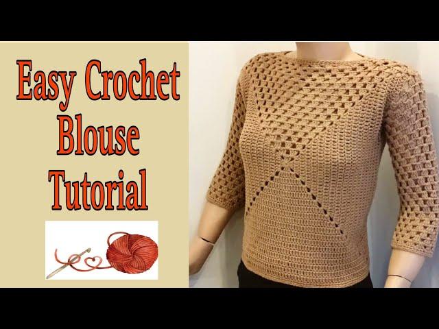 Easy Crochet Blouse Tutorial/ Crochet Top Beginner-Friendly #diy