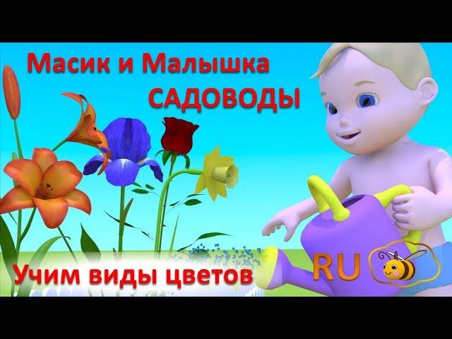 Мультики для самых маленьких. Масик и Малышка садоводы. Учим виды цветов для детей малышей