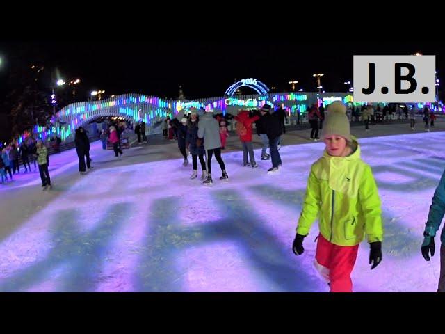 GoPro skating VDNH huge ice rink. MOSCOW Jan.2016