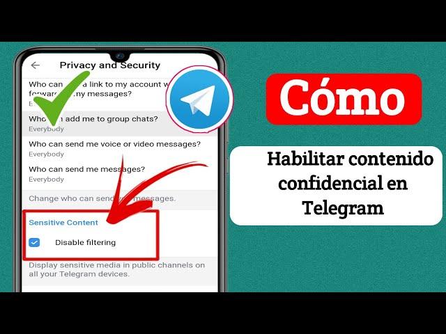 ¿Cómo habilitar contenido sensible en Telegram?  Deshabilitar el filtrado en Telegram 2024 (Android)