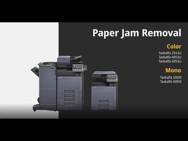 Kyocera Paper Jam Removal (TASKalfa 2553ci, 4053ci, 6053ci, TASKalfa 5003i, TASKalfa 6003i)