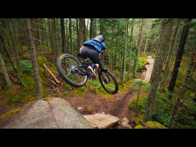 Crazy Drone Action Chasing a Mountain Biker in Quebec!