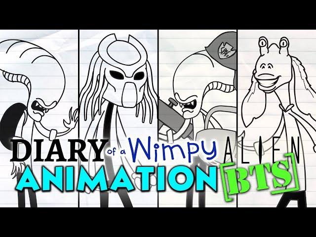 Behind the Scenes - Diary of a Wimpy Alien Animations (Wimpy Kid / Alien / Predator Parody)