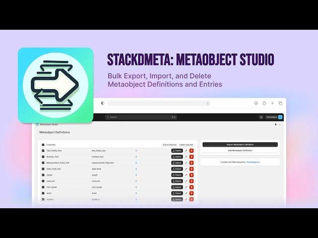 StackdMeta: Metaobject and Metafields Studio on Shopify