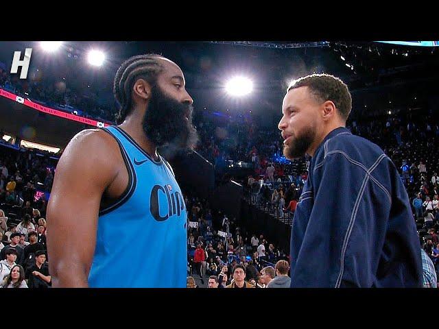 James Harden & Steph Curry Share a Moment after the Game