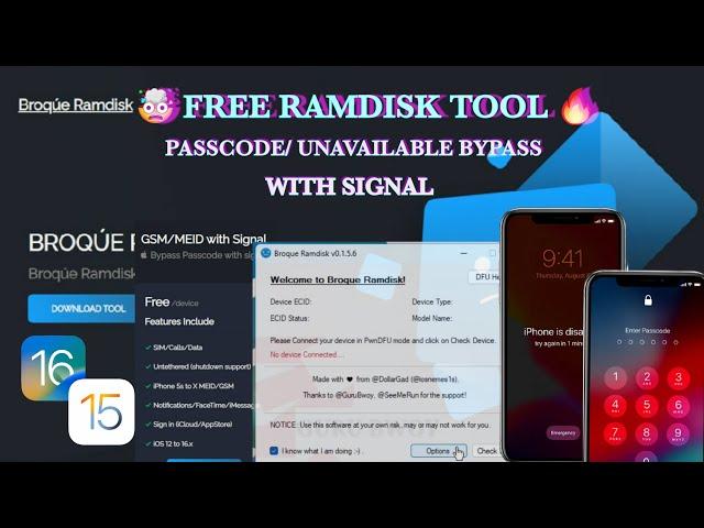 Free  Passcode bypass - Free Ramdisk too/ Broque Ramdisk tool / Remove passcode unavailable screen