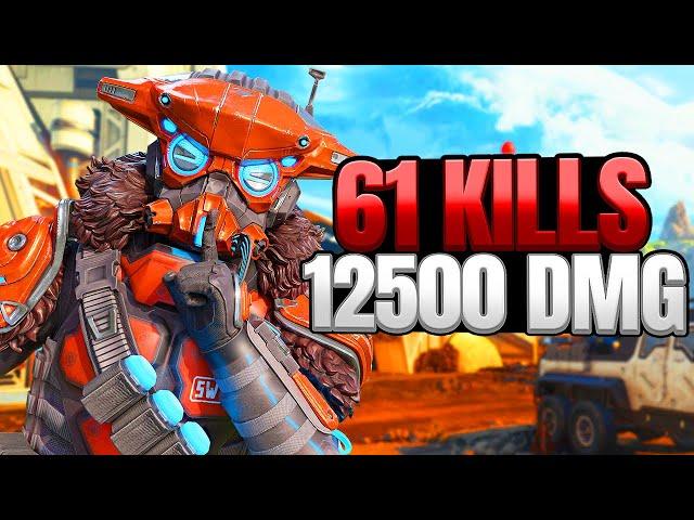 Bloodhound 61 Kills and 12,500 Damage Gameplay Wins - Apex Legends (No Commentary)