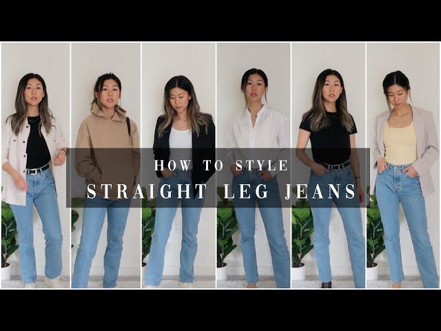 *super easy* HOW TO STYLE STRAIGHT LEG JEANS | 9 OUTFITS