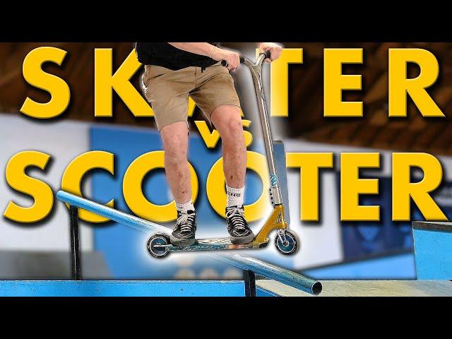 SKATEBOARDER VS SCOOTER TRICKS!